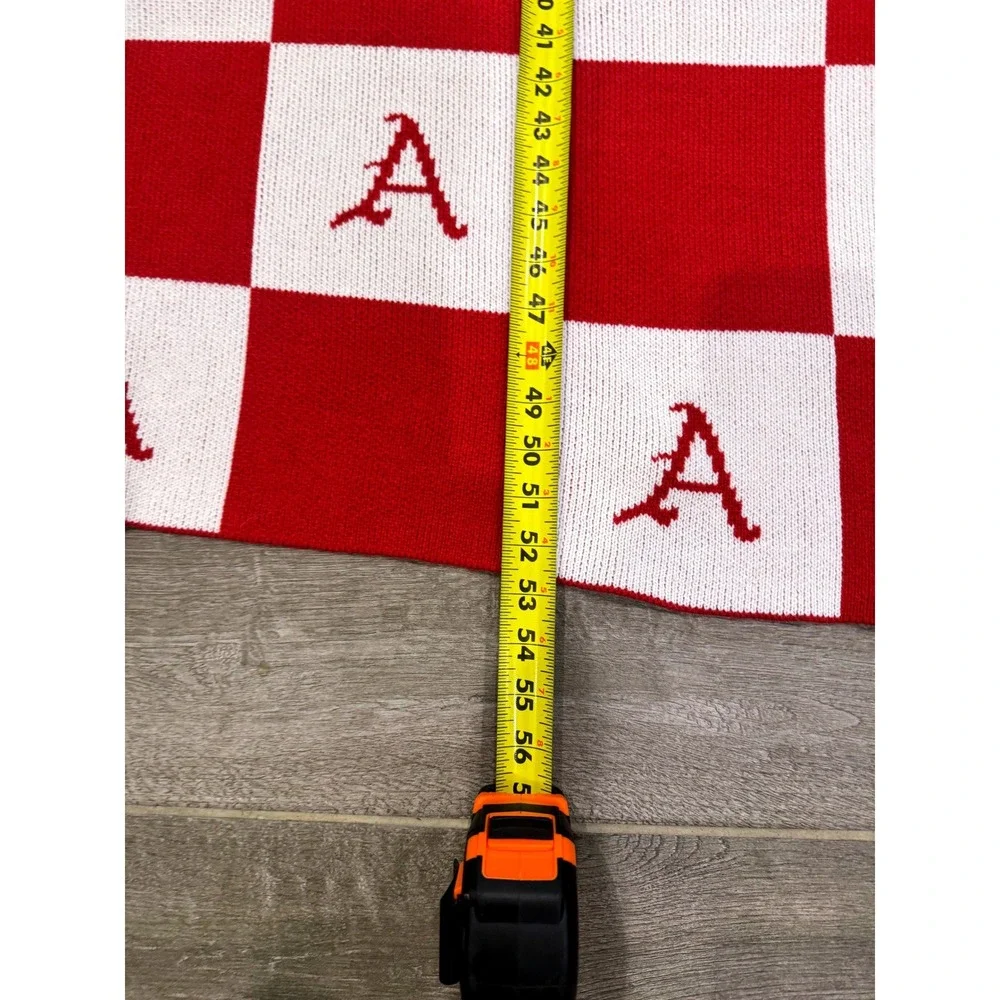 Hype & Vice Alabama Crimson Tide Blanket Red Checkerboard Knit Gameday Throw